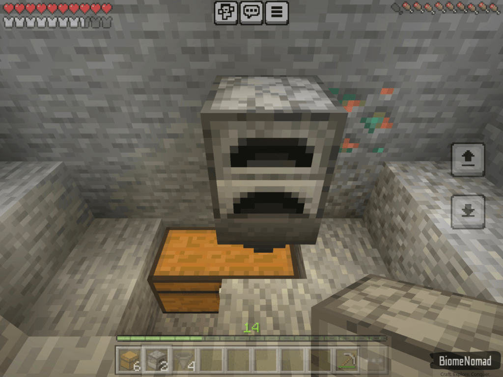 furnace on top of the output hopper - smooth stone generator.